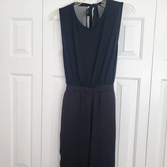 Signature 8 Black Jumpsuit‎ Sleeveless Sheer Back Small - Picture 2 of 12